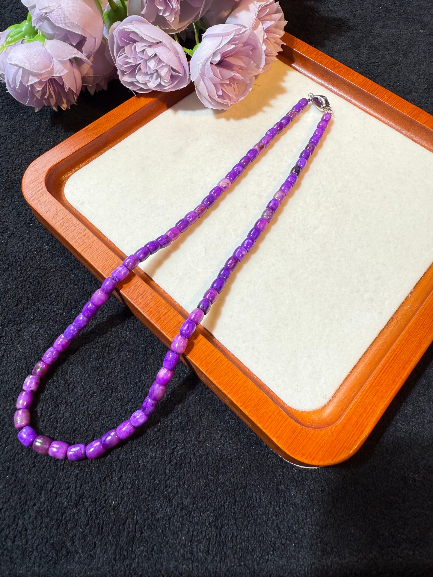 南非舒俱来 帝王紫 桶珠 项链