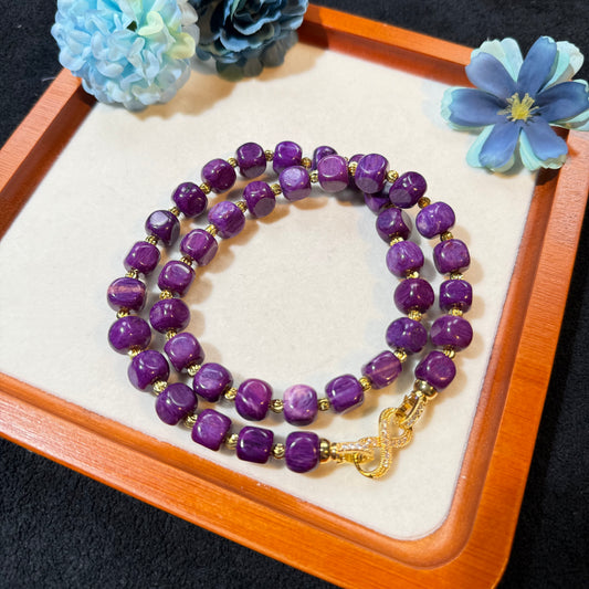 南非舒俱来 丝绒 帝王紫 方糖 项链