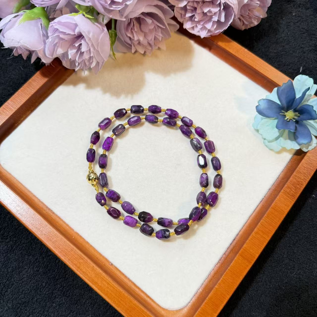 南非舒俱来  玉化料 帝王紫 切割面 项链